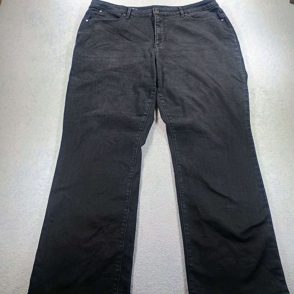 Talbots Womens Barely Boot Jeans Black 20W Stretch Denim Classic Staple